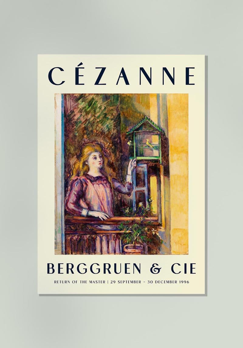 Cézanne Girl with Birdcage Art Exhibition Poster