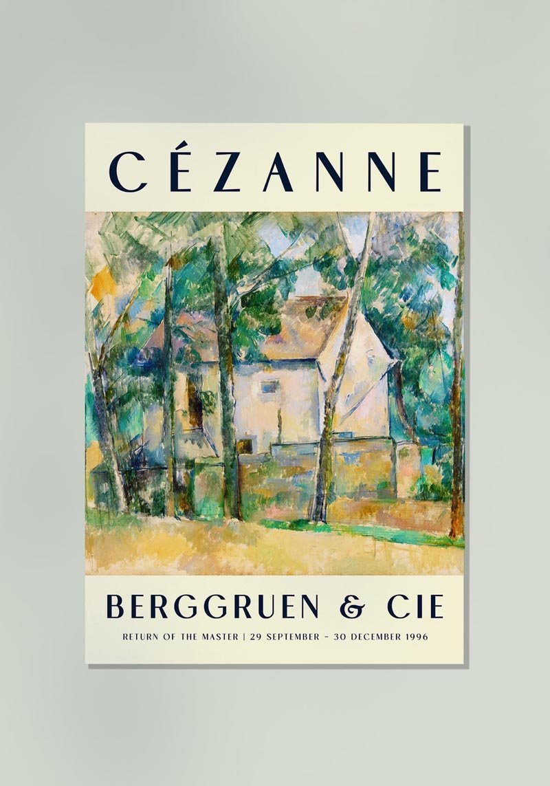 Cézanne House and Trees Art Exhibition Poster