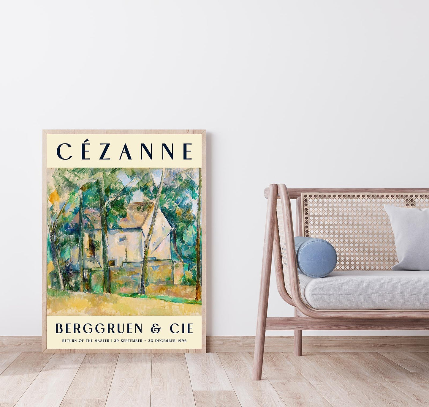 Cézanne House and Trees Art Exhibition Poster