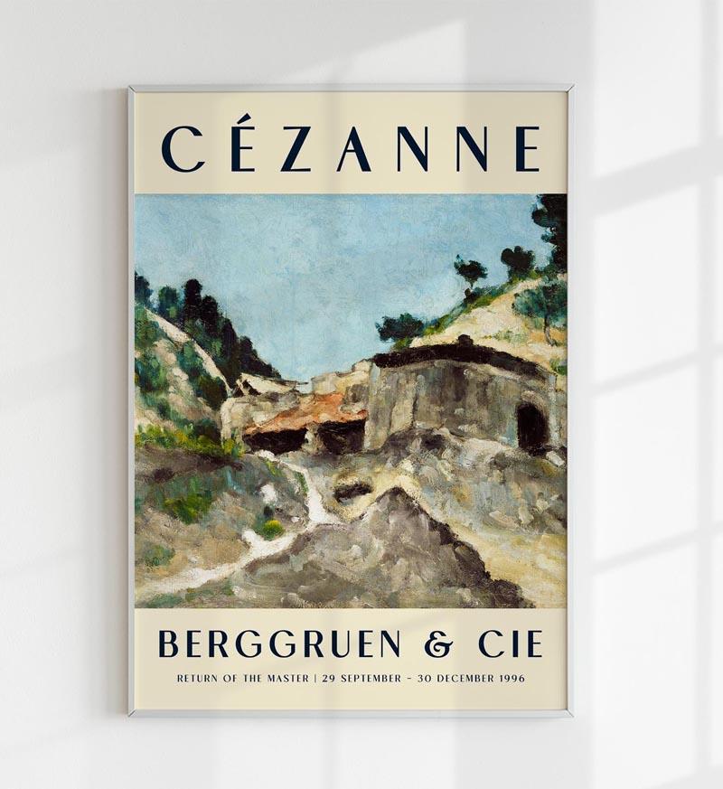 Cézanne Landscape with Water Mill Art Exhibition Poster