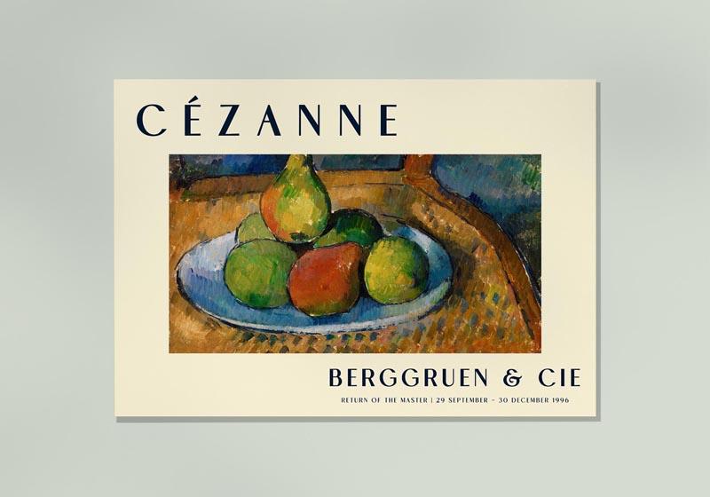 Cézanne Plate of Fruits Art Exhibition Poster