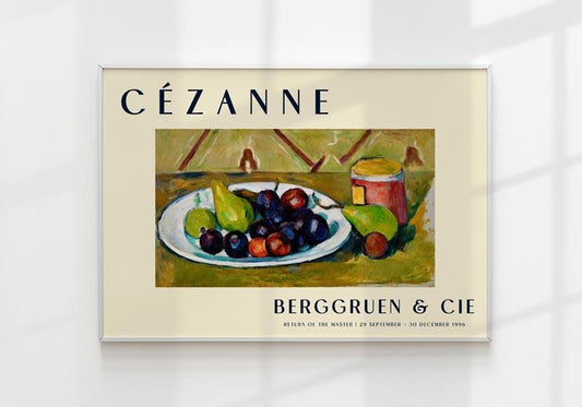 Cézanne Plate with Fruits Art Exhibition Poster