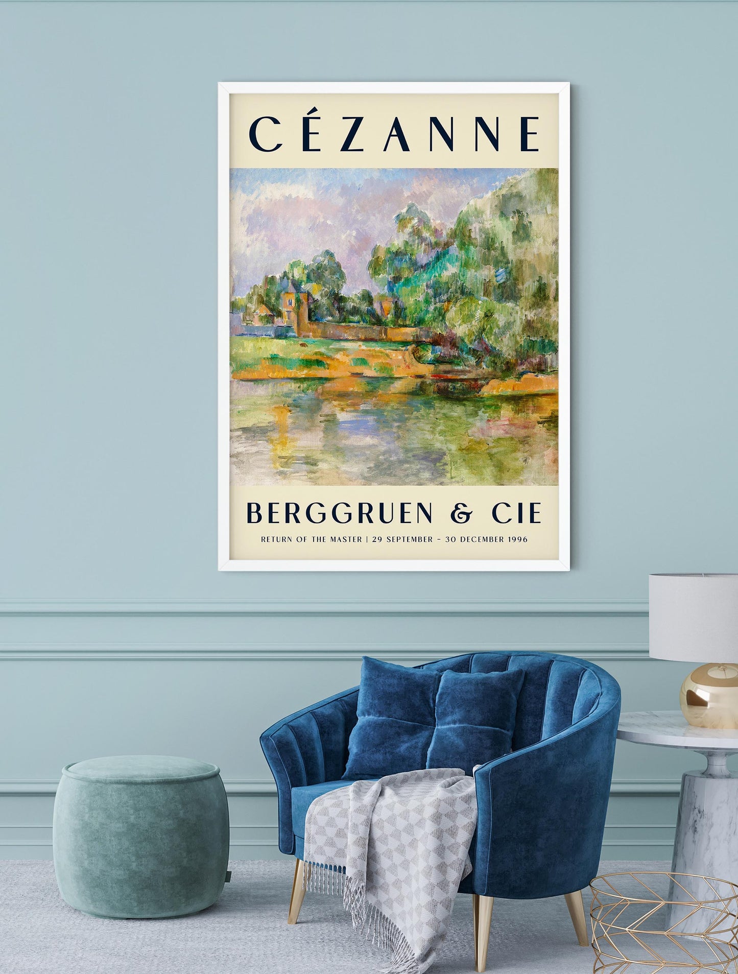 Cézanne Riverbank Art Exhibition Poster
