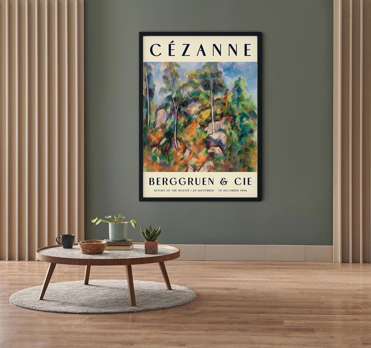 Cézanne Rocks & Trees Art Exhibition Poster
