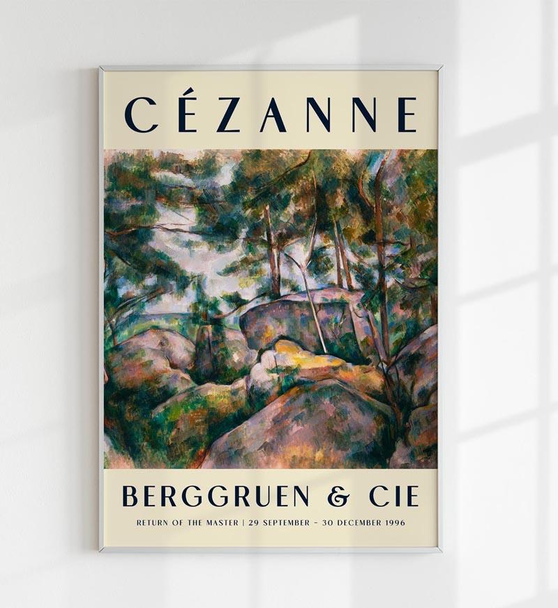Cézanne Rocks in the Forest Art Exhibition Poster