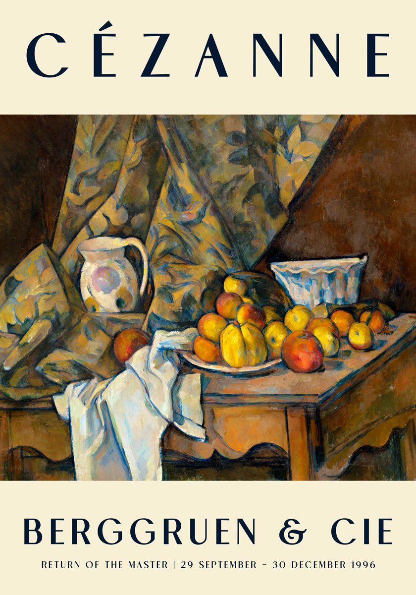 Cézanne Apples & Peaches Art Exhibition Poster