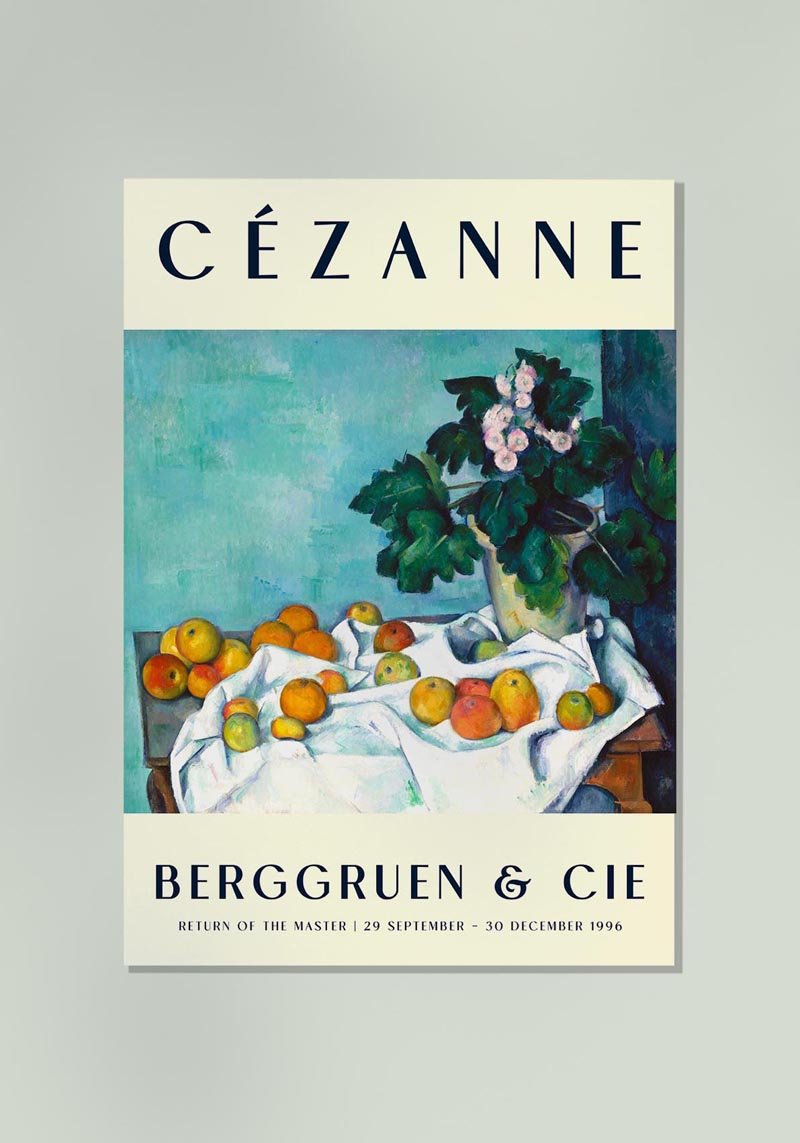 Cézanne Apples and Pot of Primroses Art Exhibition Poster
