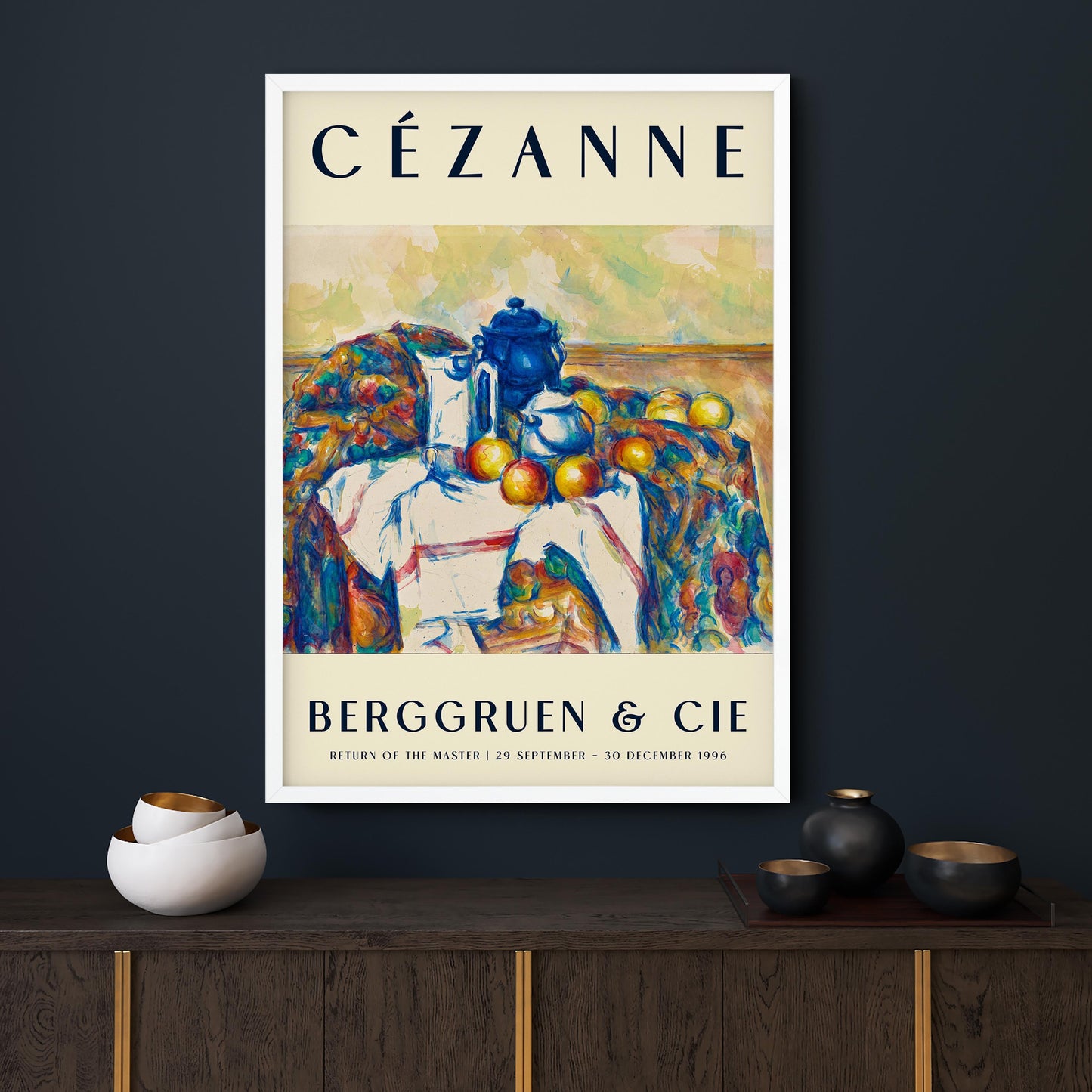 Cézanne Blue Pot Art Exhibition Poster