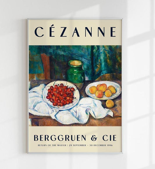 Cézanne Cherries & Peaches Art Exhibition Poster