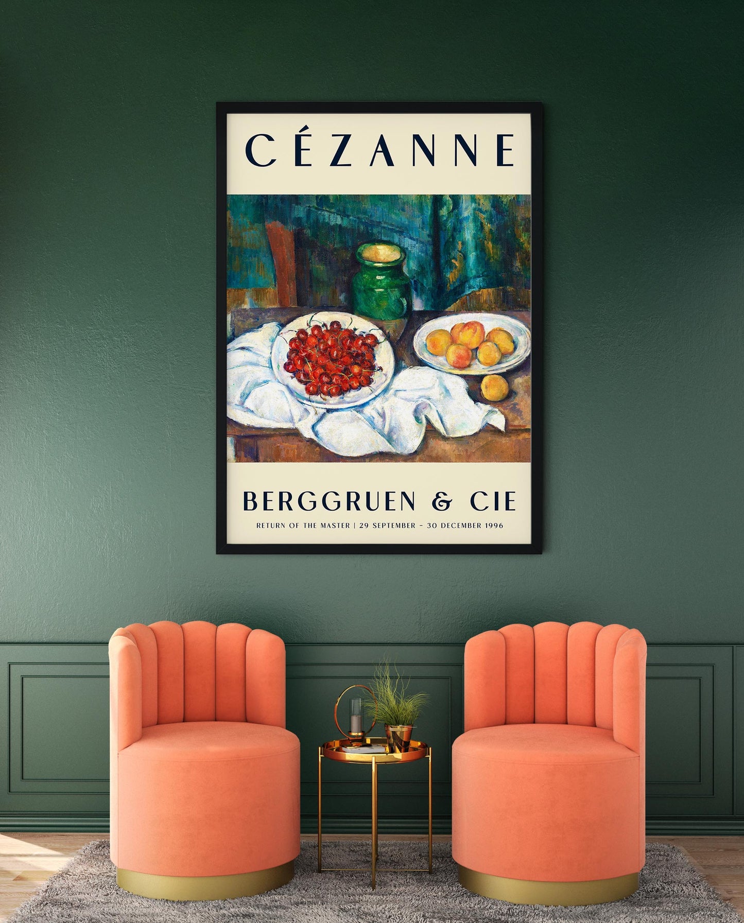 Cézanne Cherries & Peaches Art Exhibition Poster