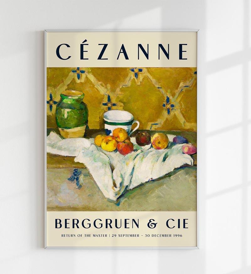 Cézanne Jar, Cup & Apples Art Exhibition Poster
