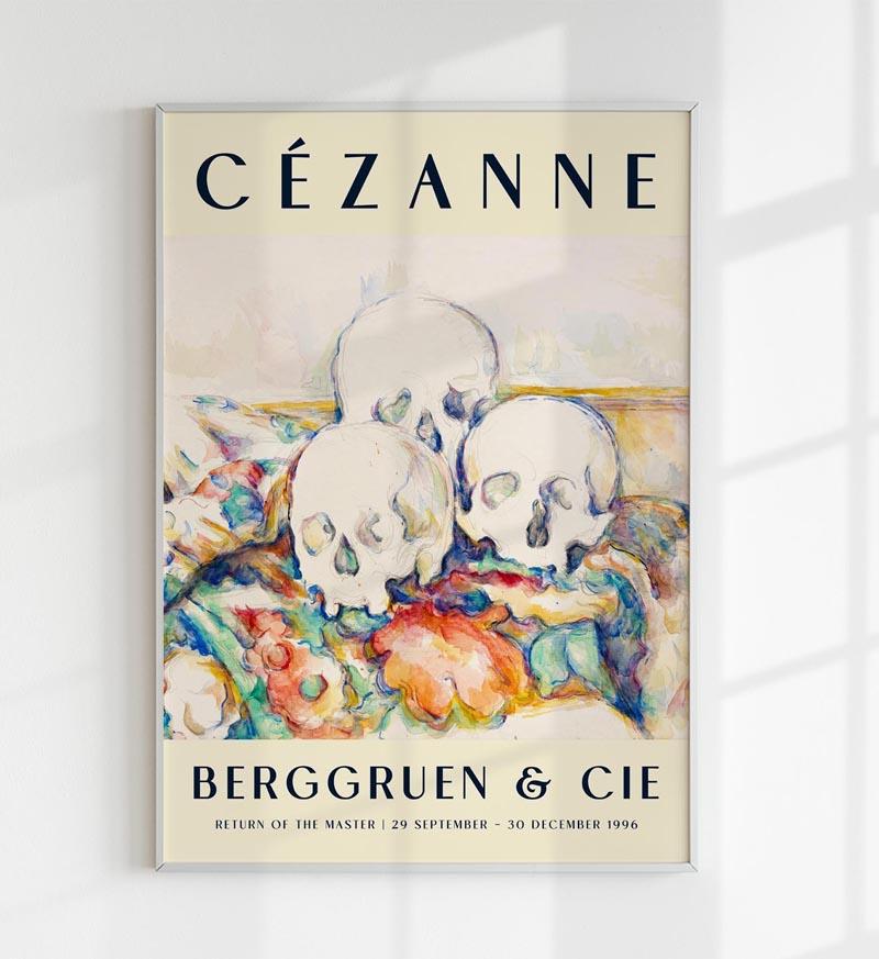 Cézanne The Three Skulls Art Exhibition Poster