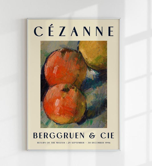 Cézanne Three Apples Art Exhibition Poster