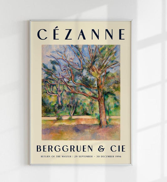 Cézanne Trees & Road Art Exhibition Poster