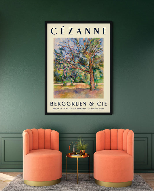 Cézanne Trees & Road Art Exhibition Poster