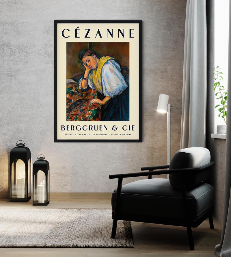Cézanne Young Italian Woman Art Exhibition Poster