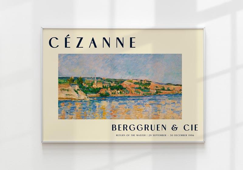 Cézanne Village at the Water's Edge Art Exhibition Poster