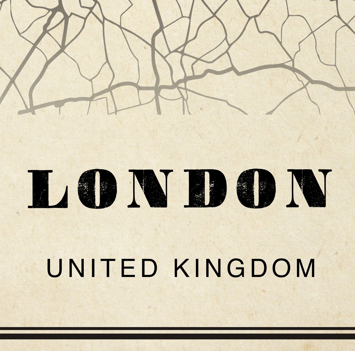 London City Map Sepia Poster