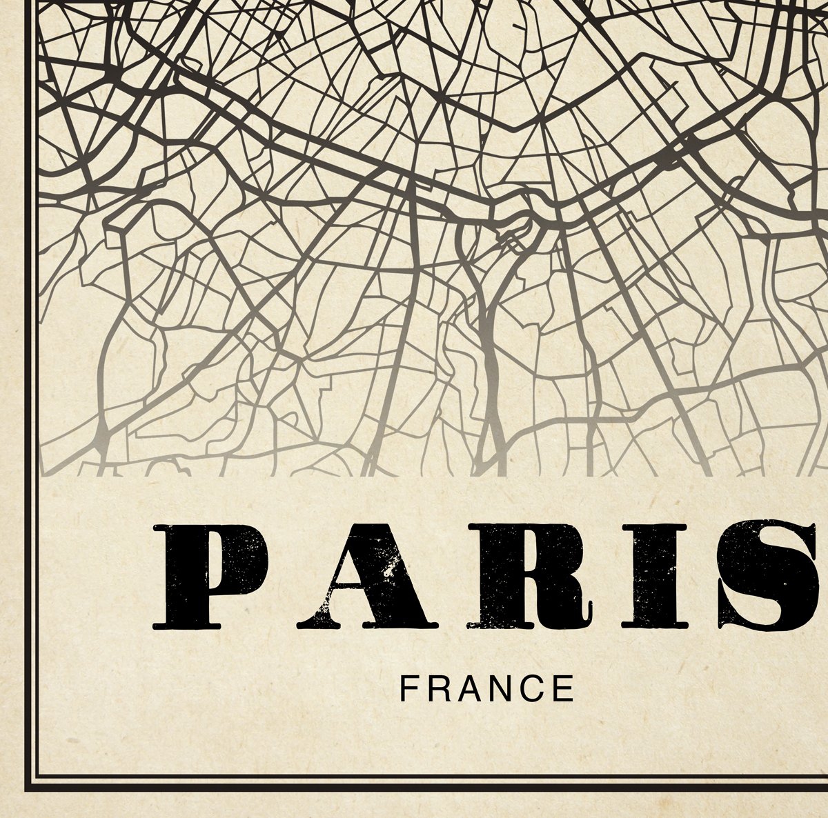Paris City Map Sepia Poster