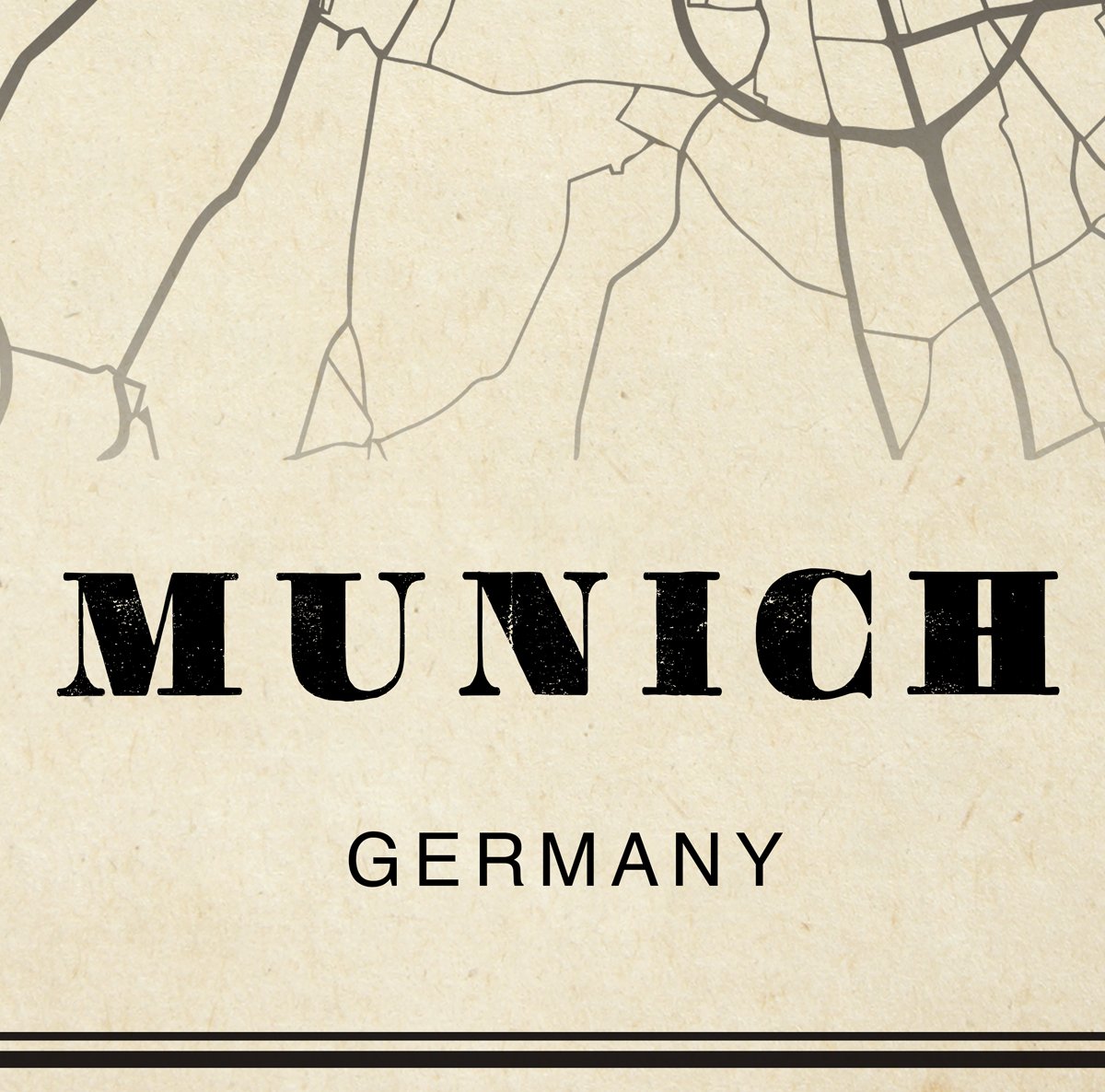 Munich City Map Sepia Poster