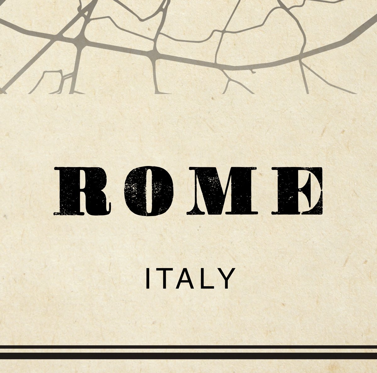 Rome City Map Sepia Poster