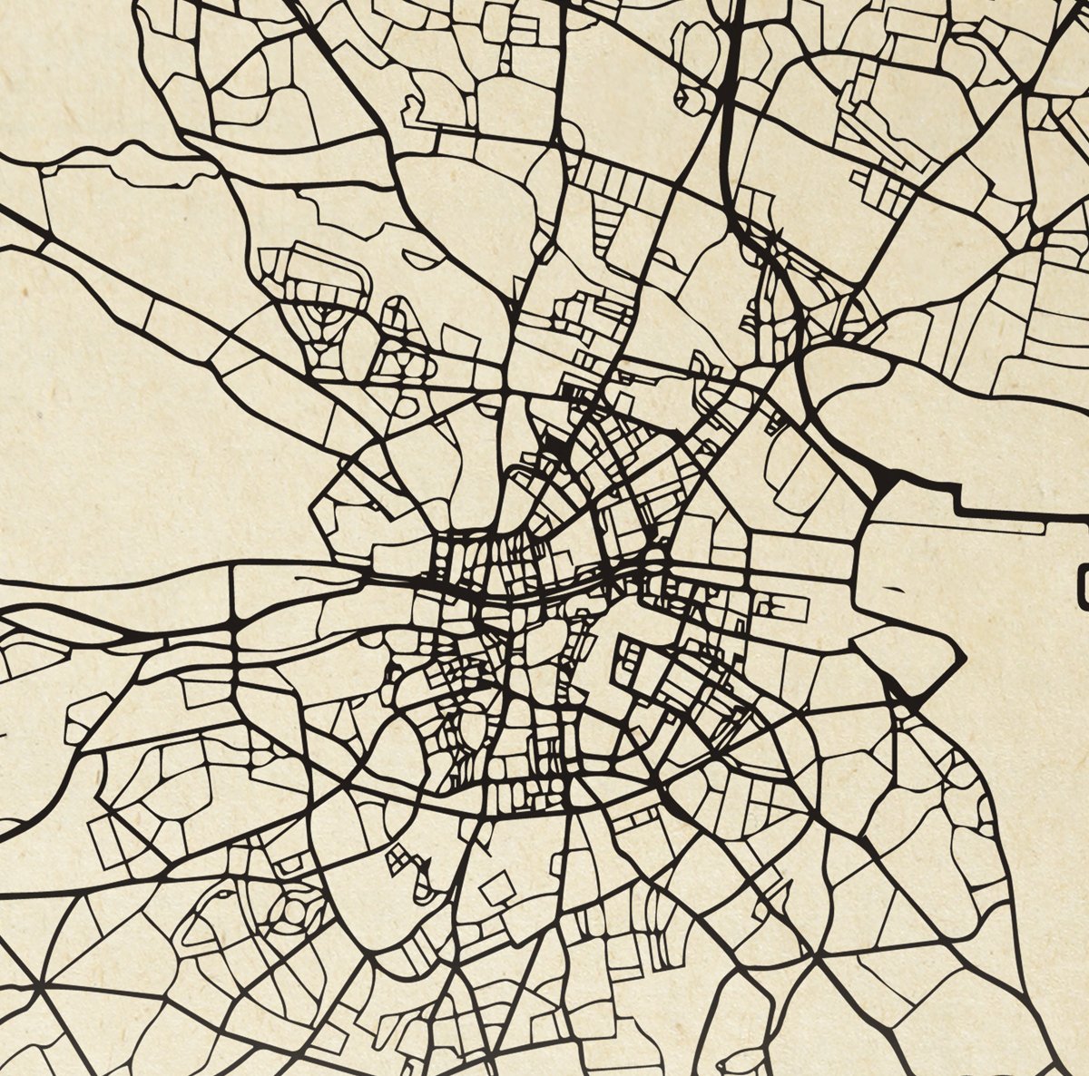 Dublin City Map Sepia Poster