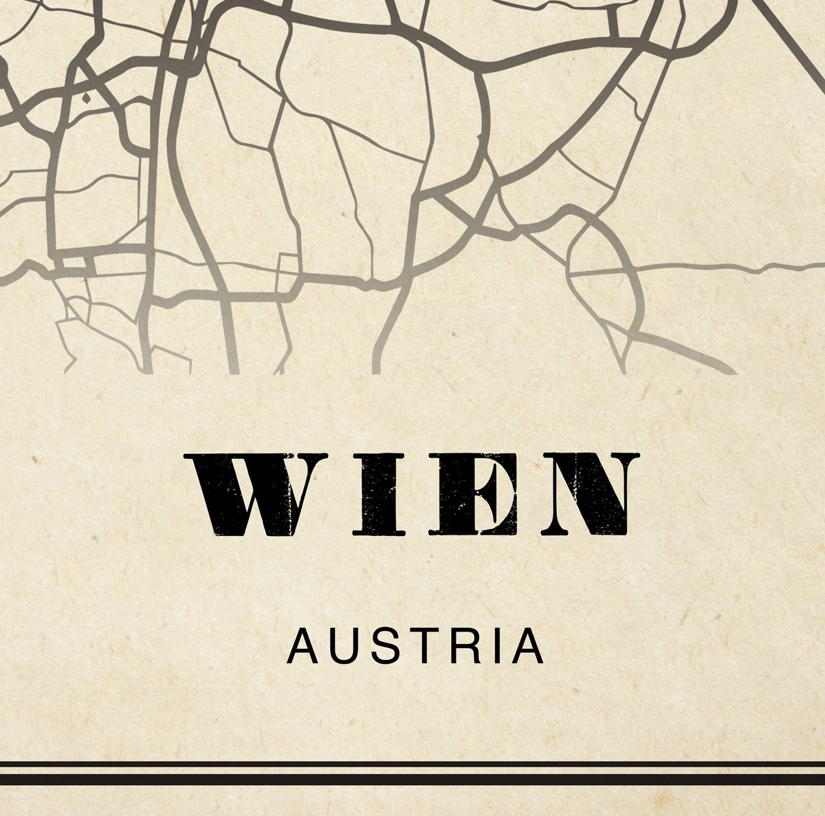 Wien City Map Sepia Poster