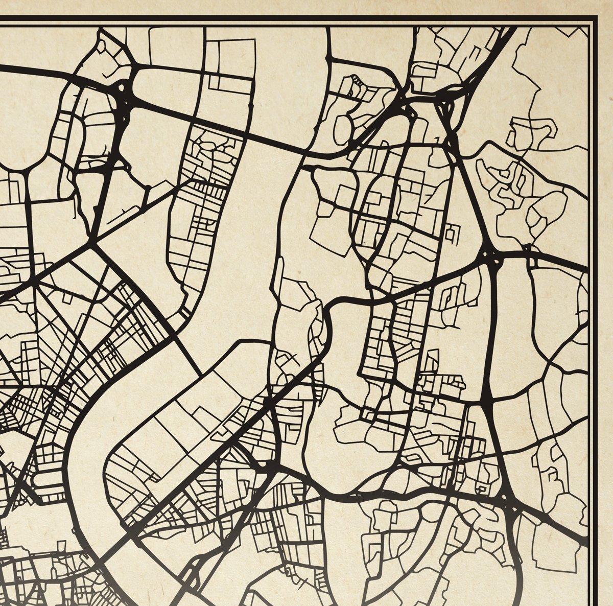 Bordeaux City Map Sepia Poster
