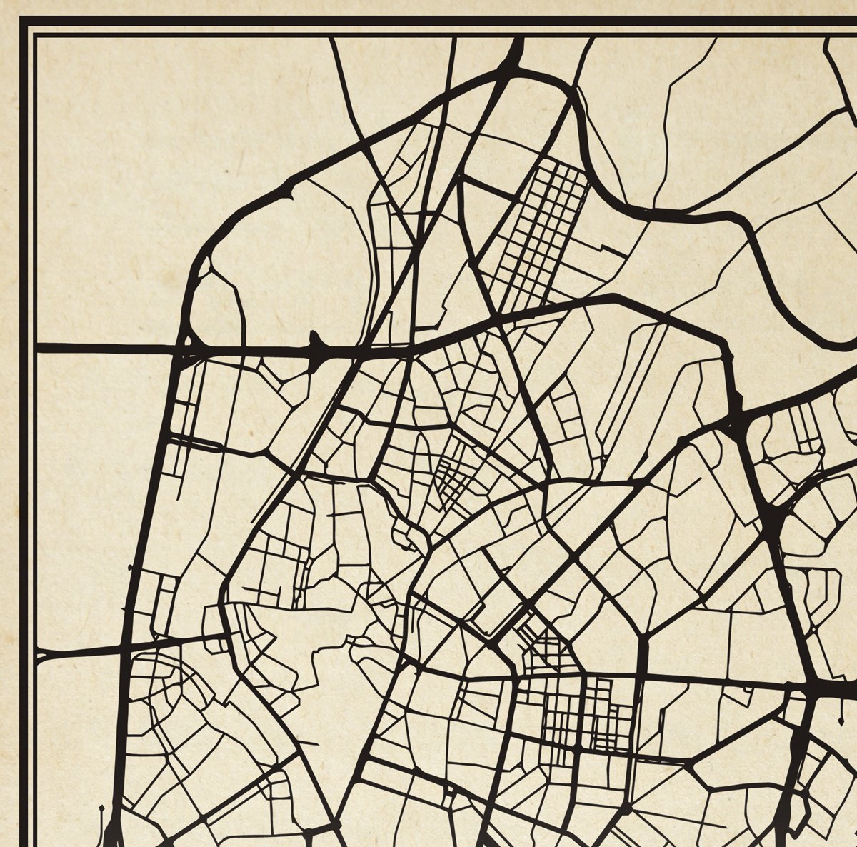 Seville City Map Sepia Poster