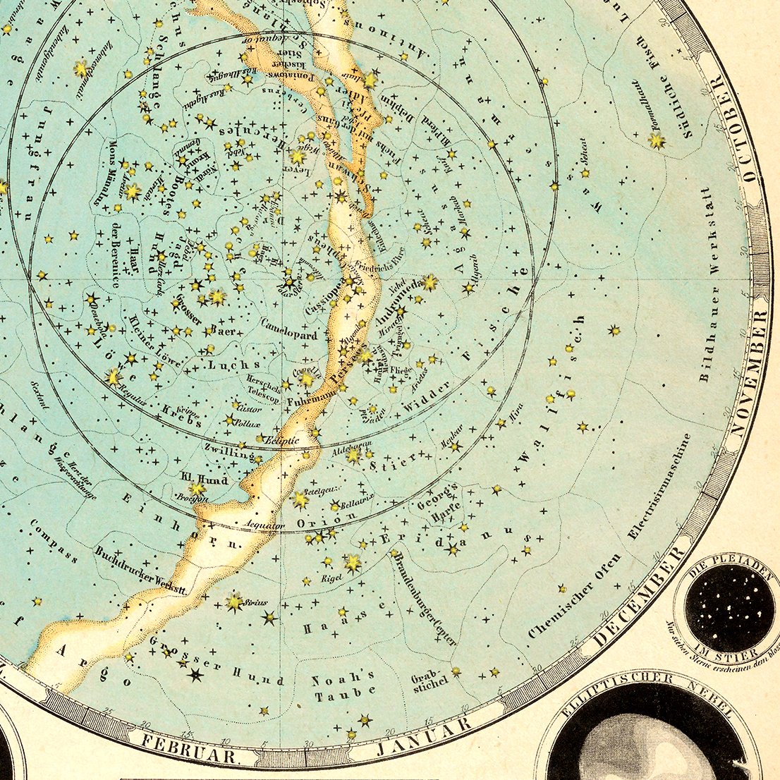 Map of Visible Stars Astronomical Poster