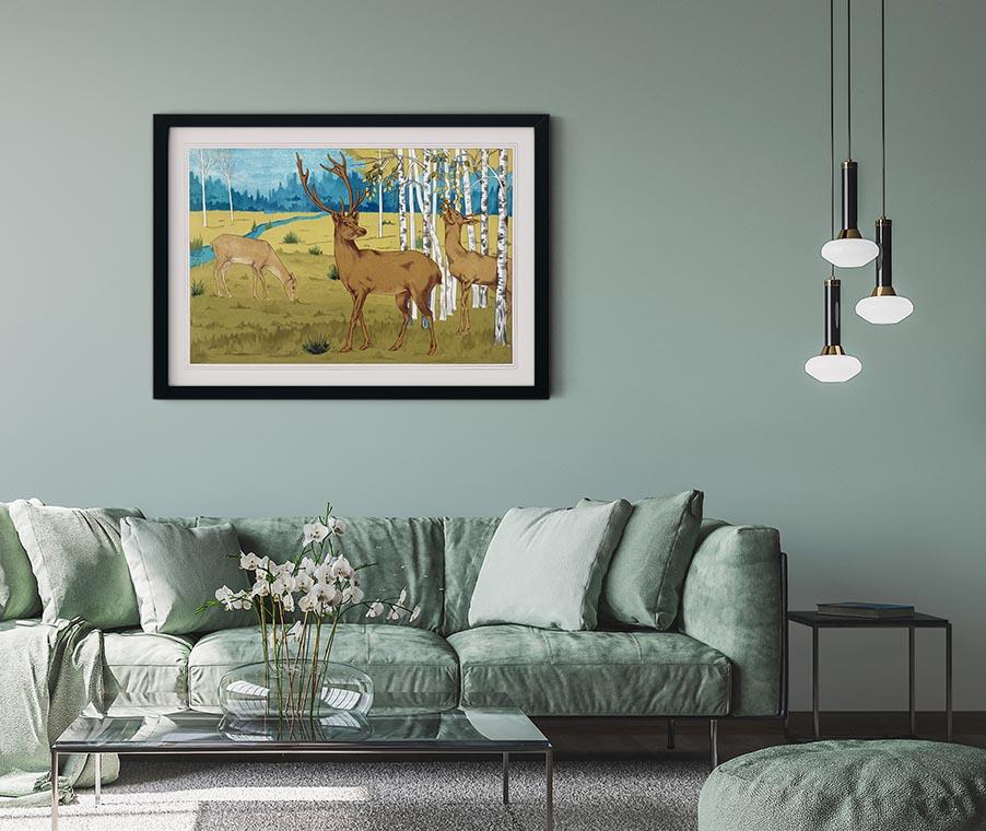 Deers in the Forest Poster
