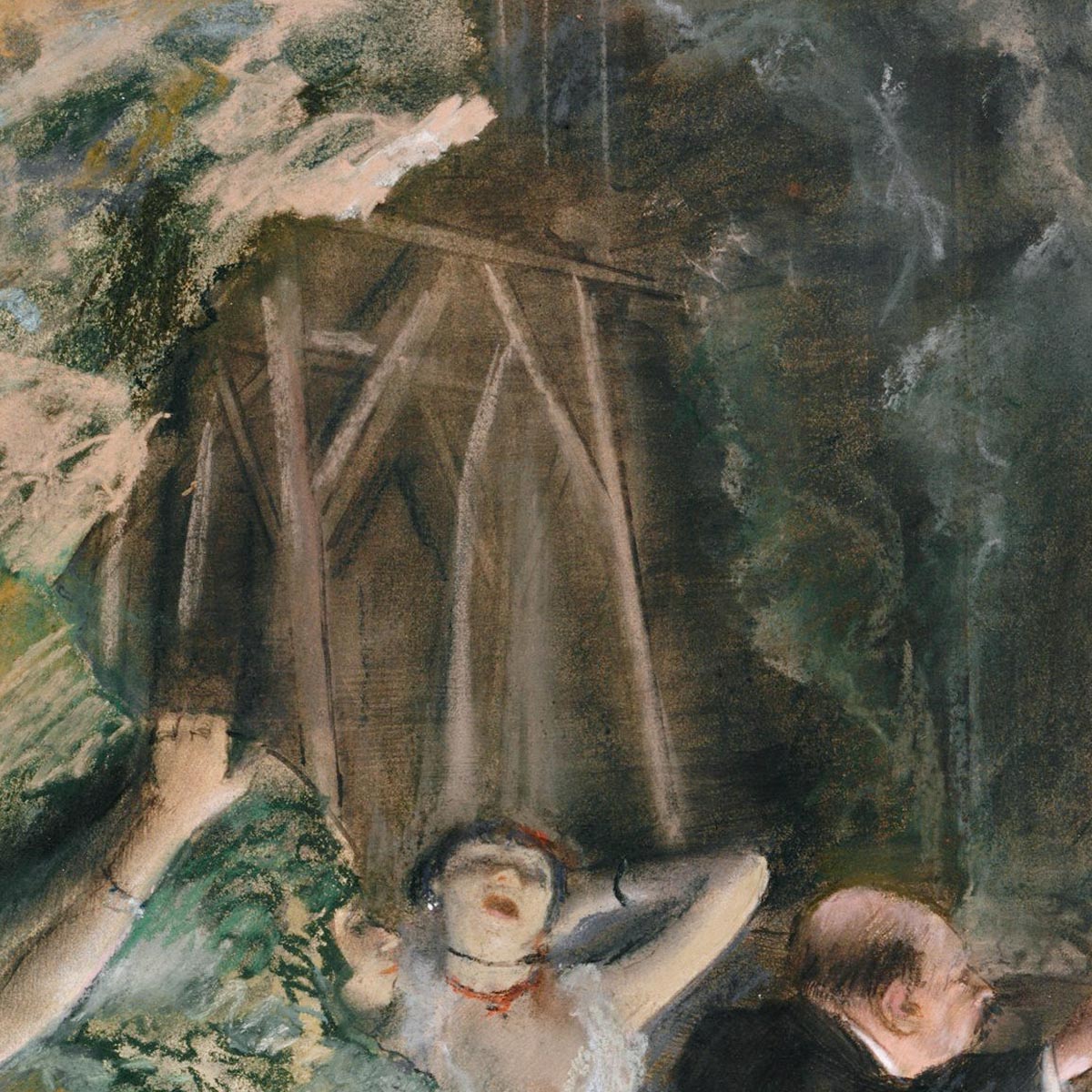 The Rehearsal Onstage Art Print by Edgar Degas