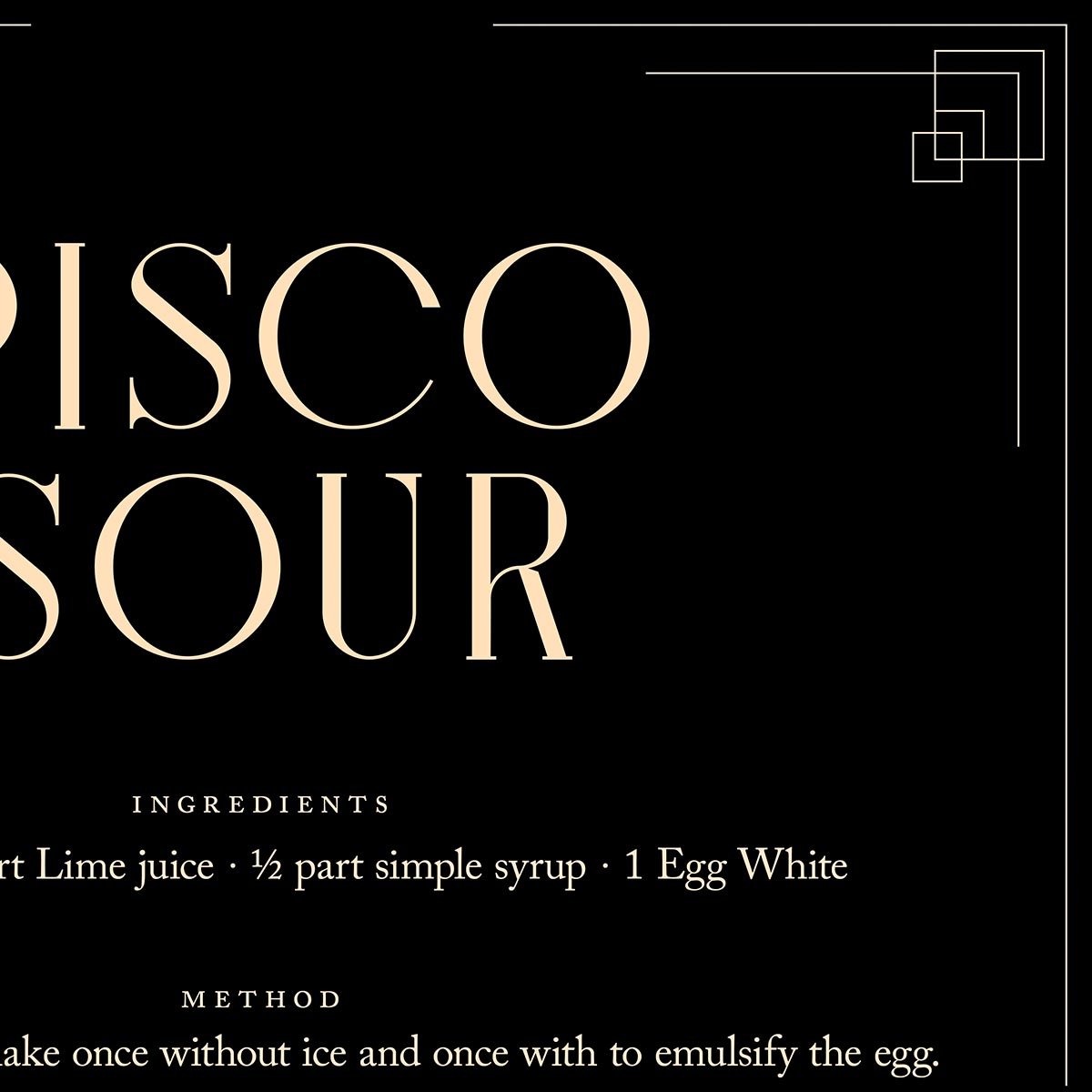 Pisco Sour Cocktail Recipe Poster