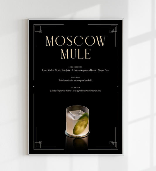 Moscow Mule Cocktail Recipe Poster