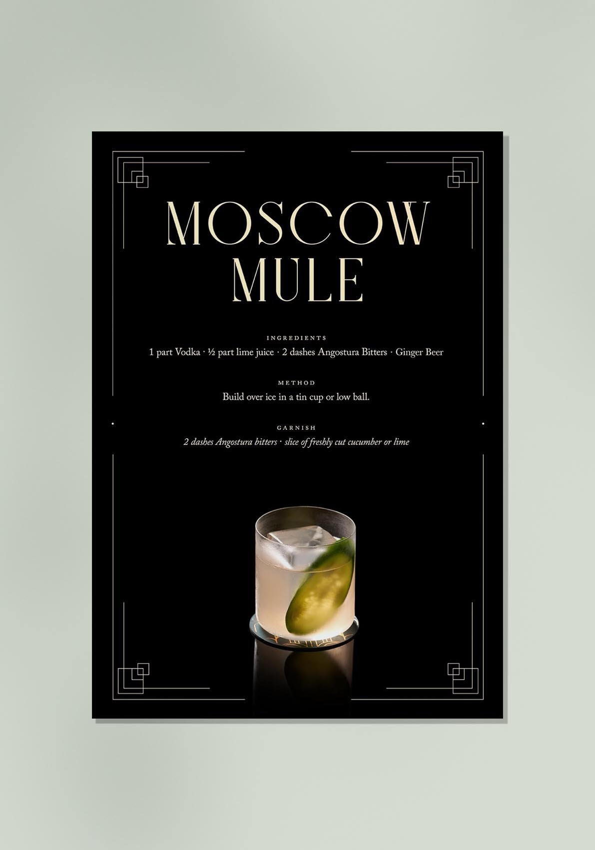 Moscow Mule Cocktail Recipe Poster