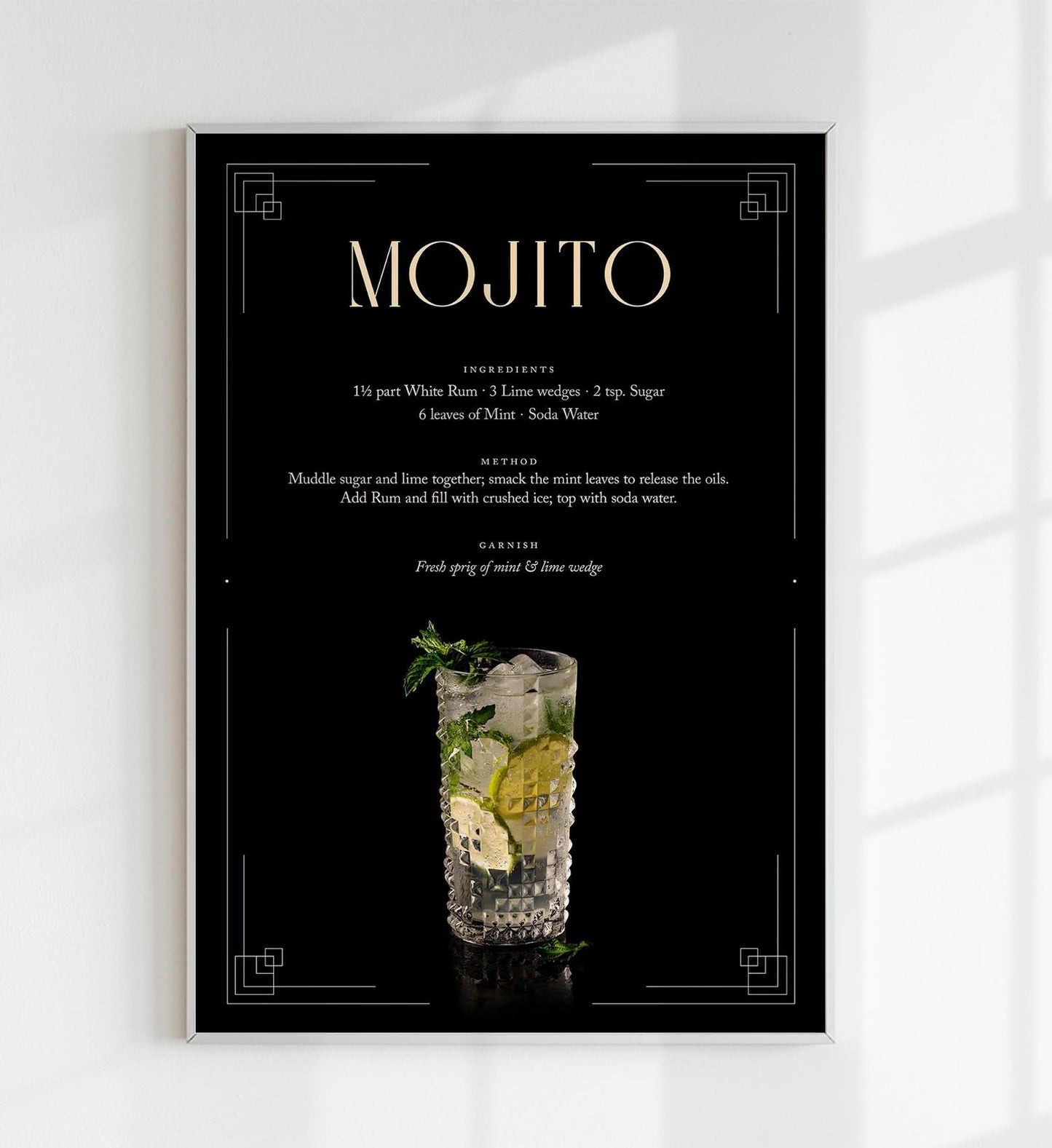 Mojito Cocktail Recipe Poster