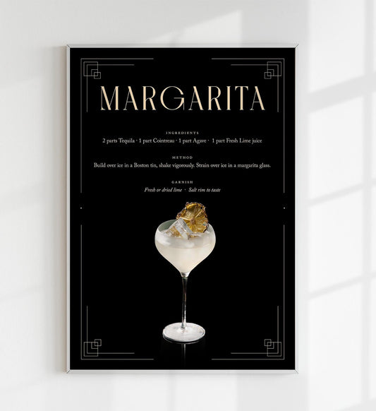 Margarita Cocktail Recipe Poster