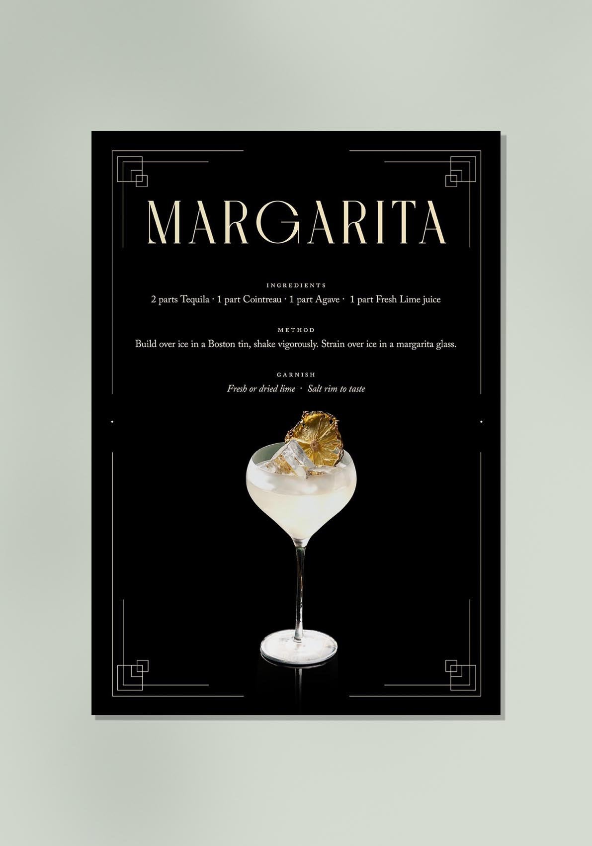 Margarita Cocktail Recipe Poster