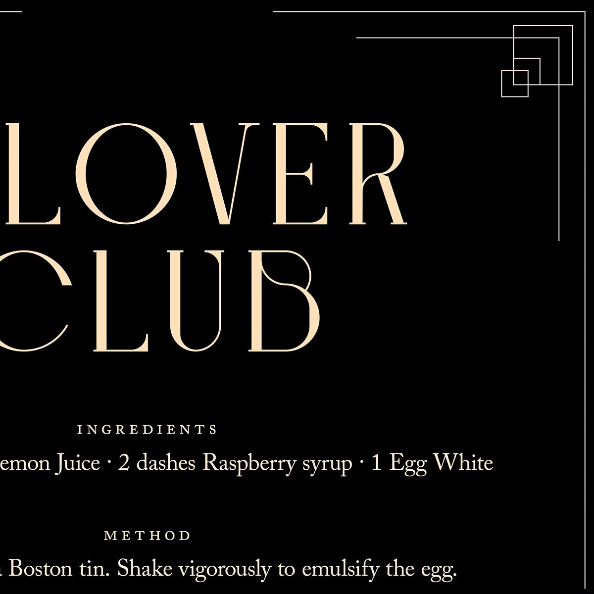 Clover Club Cocktail Recipe Poster