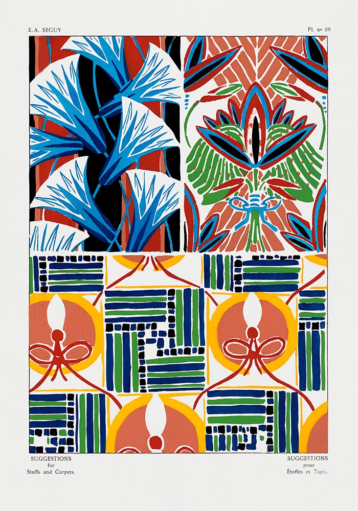 Vintage Flower Patterns Plate Nr.20 by E.A. Séguy