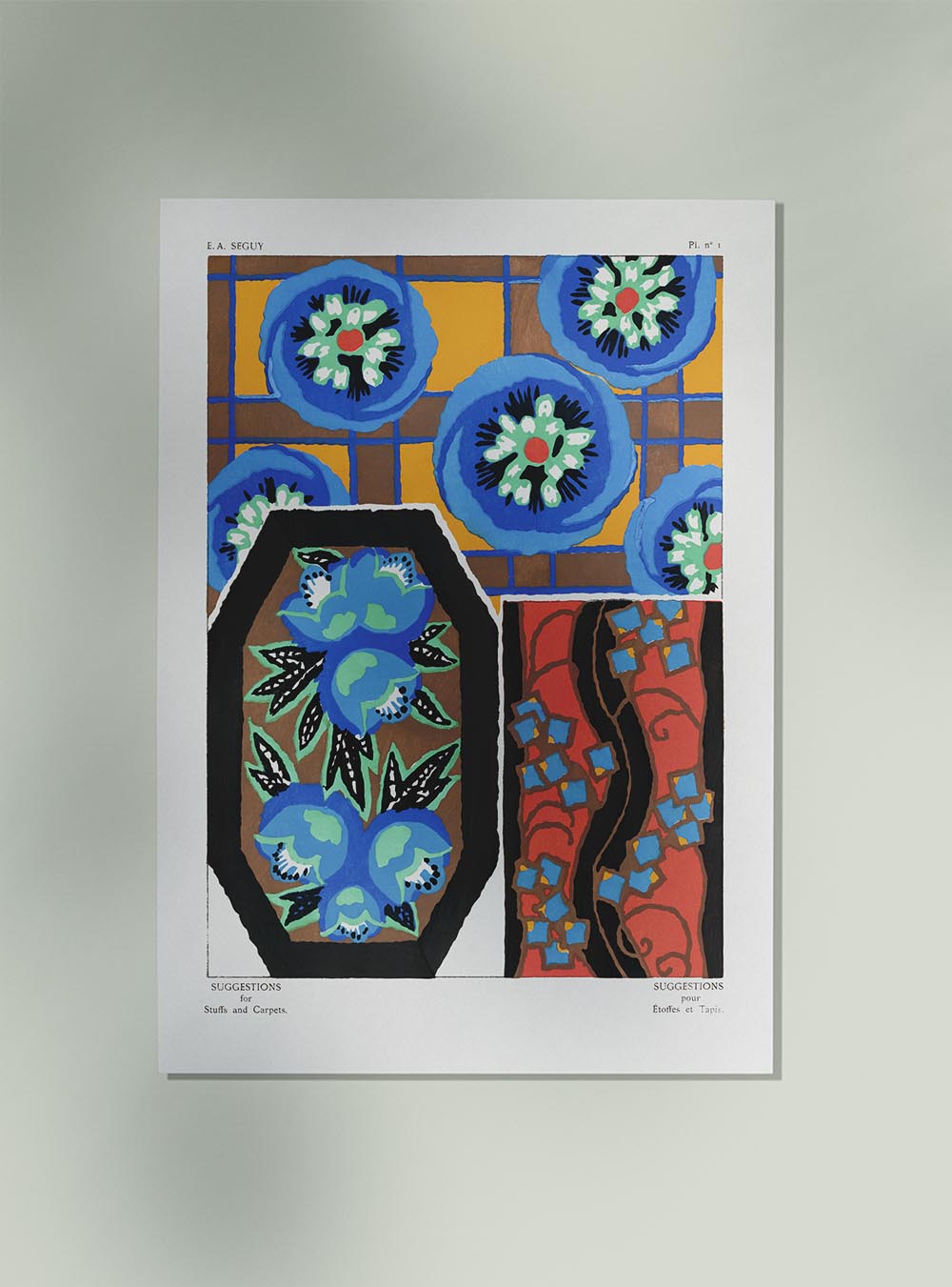 Vintage Flower Patterns Plate Nr.1 by E.A. Séguy