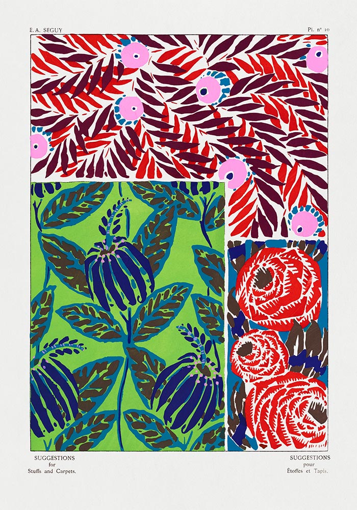 Vintage Flower Patterns Plate Nr.10 by E.A. Séguy