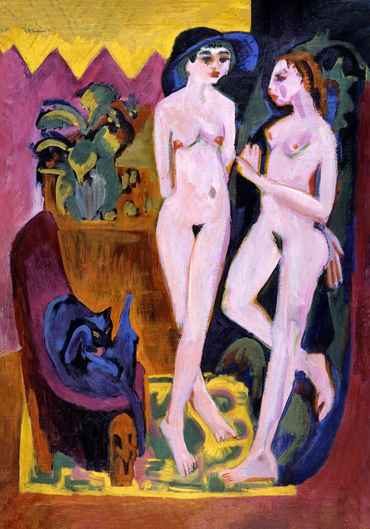 Two Nudes in a Room by Ernst Kirchner