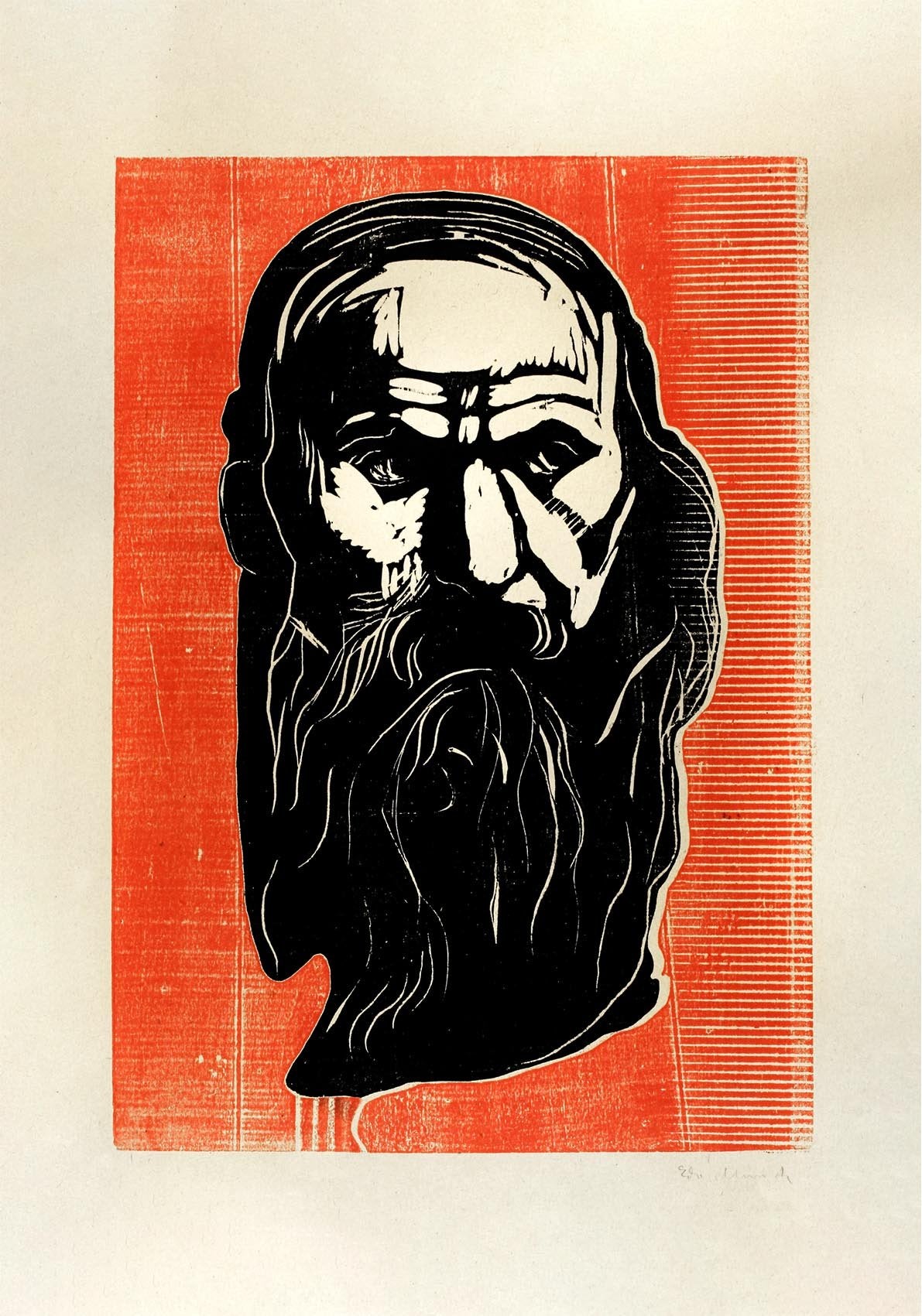 Edvard Munch Head of an Old Man Art Poster