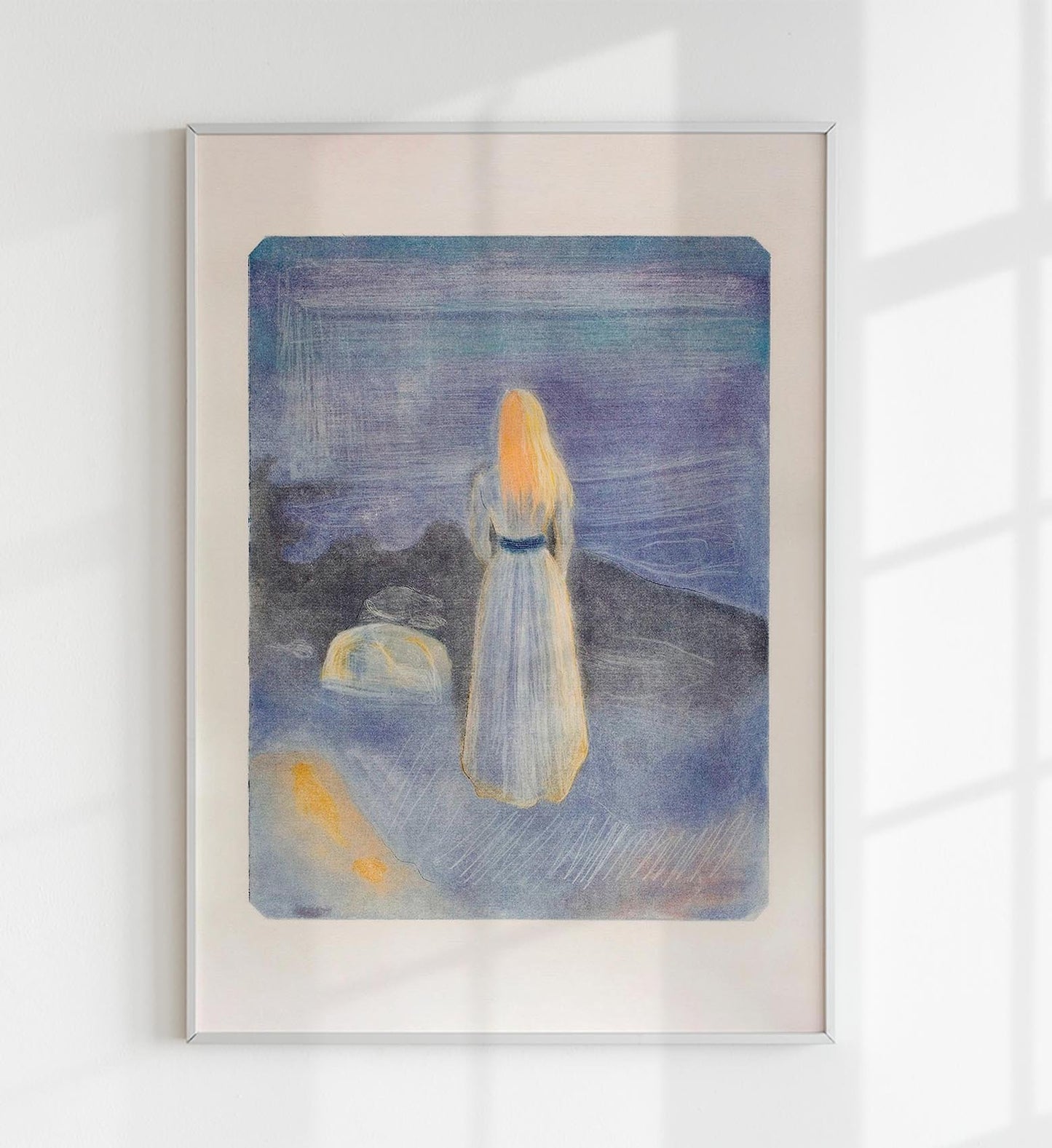 Edvard Munch Young Woman on the Beach Art Poster