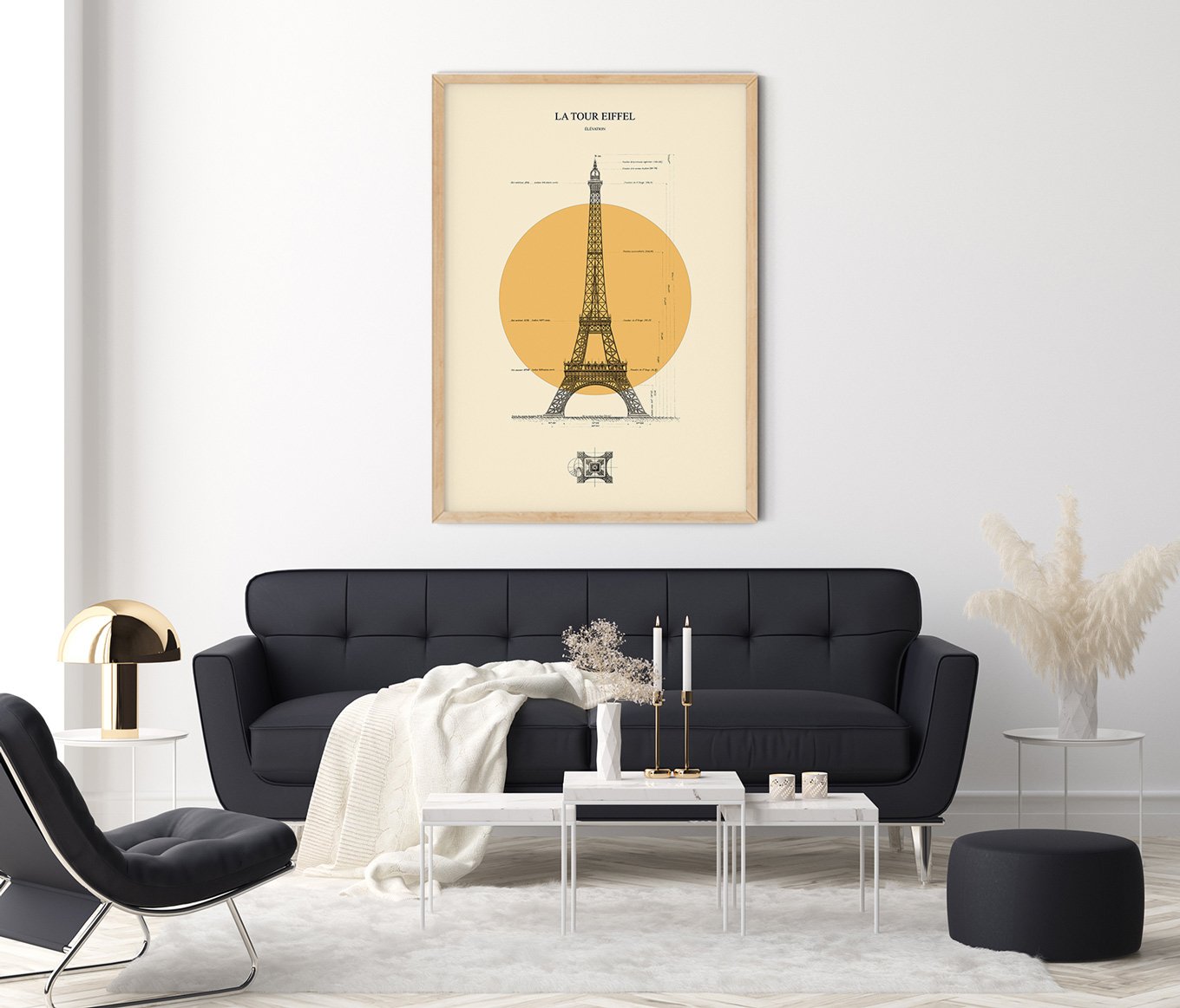 La Tour Eiffel with Circle Architecture Poster