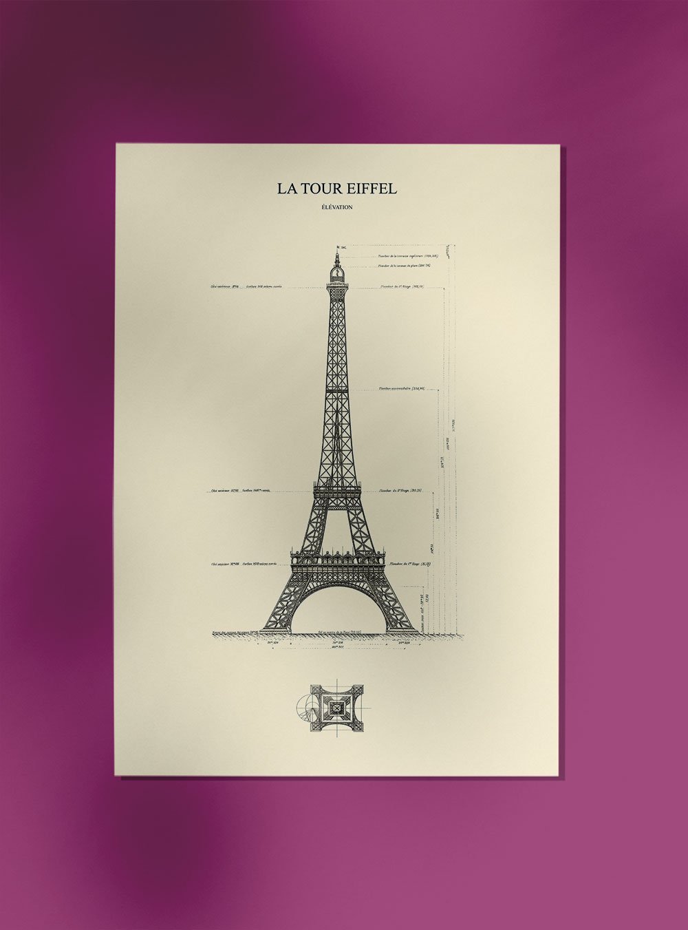 La Tour Eiffel Sepia Architecture Poster