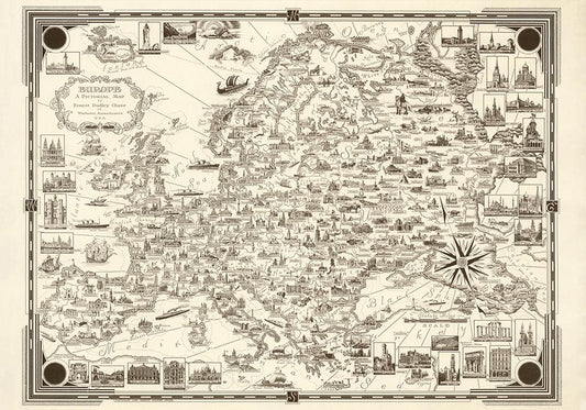 A pictorial Map by Ernst Dudley Chase Poster