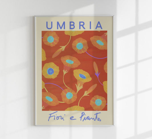 Umbria Flower Market Poster