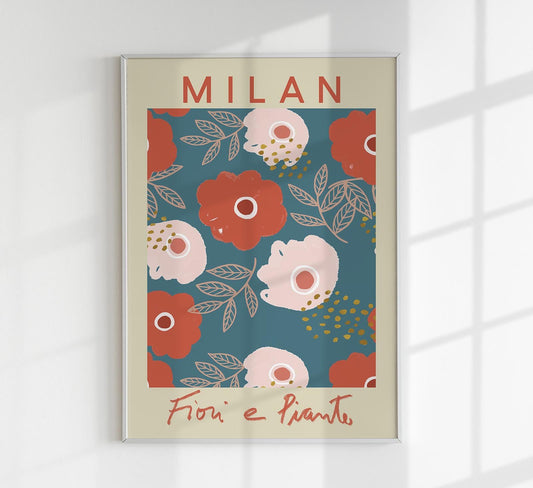 Milan Flower Market Poster